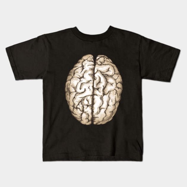 Brain human anatomy,vintage style, mental, watercolor Kids T-Shirt by Collagedream